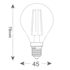 Εικόνα της Filament E14 Λάμπα Led G45 4W 400Lm Φυσικό λευκό