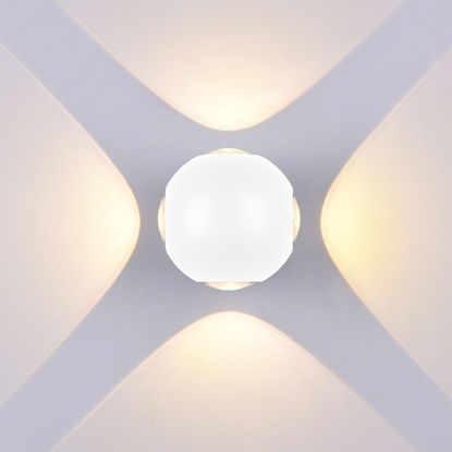 Εικόνα της ‎Led Επιτοίχιο Φωτιστικό 4 Diods Στρογγυλό Λευκό 4W Φυσικό Λευκό