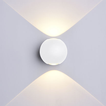 Εικόνα της ‎Led Επιτοίχιο Φωτιστικό Λευκό Στρογγυλό 6W Θερμό Λευκό