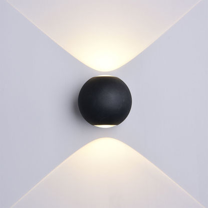 Εικόνα της ‎Led Επιτοίχιο Φωτιστικό Μάυρο Στρογγυλό 6W Θερμό Λευκό