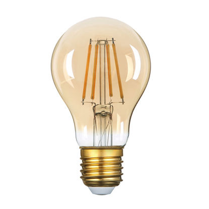 Εικόνα της LED Λάμπα A60 Filament Golden Glass Dimmable 8Watt Θερμό Λευκό