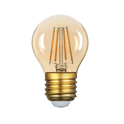 Εικόνα της LED Λάμπα G45 Filament Golden Glass Dimmable 4Watt Θερμό Λευκό