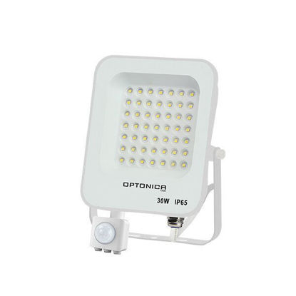 Εικόνα της Προβολέας LED SMD Λευκός IP65 με Ανιχνευτή Κίνησης 30W Θερμό Λευκό