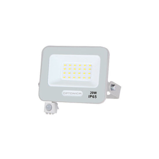 Εικόνα της Προβολέας Led Λευκός SMD 20W 120° IP65 με Ανιχνευτή Κίνησης Θερμό Λευκό