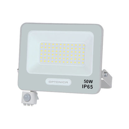 Εικόνα της Προβολέας Led Λευκός SMD 50W 120° IP65 με Ανιχνευτή Κίνησης Ψυχρό Λευκό