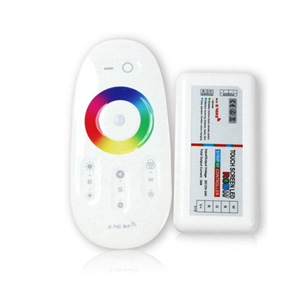Ασύρματο RGB Λευκό Controller Αφής με Dimmer για ταινία Led 288w