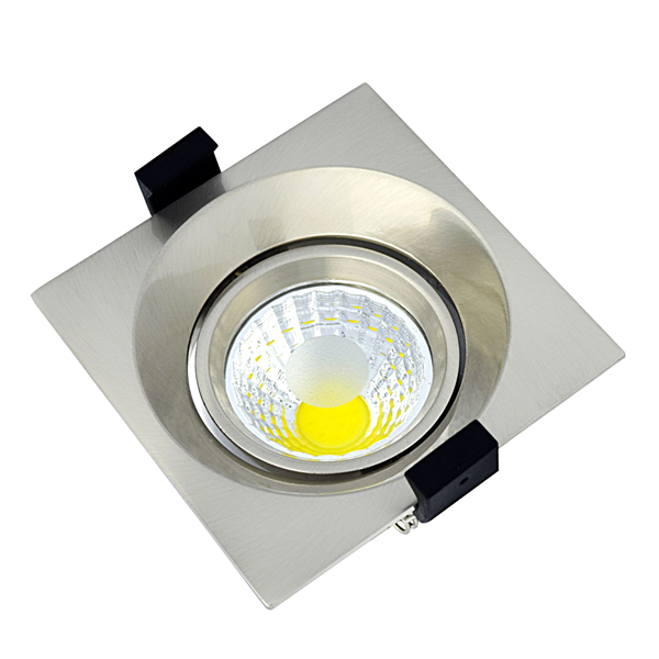 Τετράγωνο Σποτ Led Χωνευτό Κινητό 8 Watt Θερμό Λευκό Inox