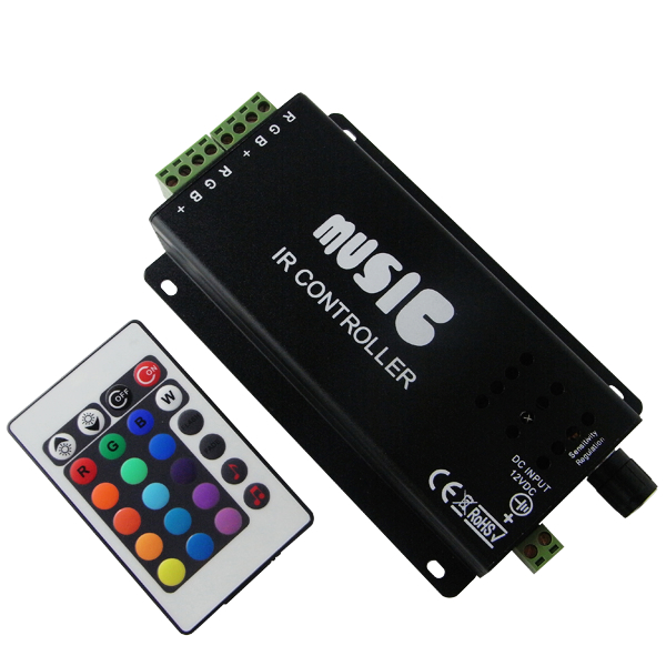 Music RGB Controller με Dimmer για ταινία Led 216w