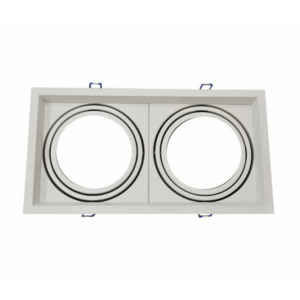 Βάση Σποτ Διπλή AR111 Τετράγωνο Κινητό Λευκή