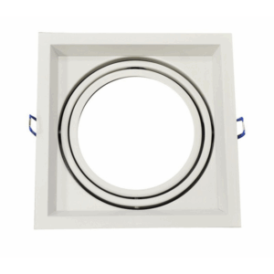 Βάση Σποτ Μονή AR111 Τετράγωνη Κινητή Λευκή