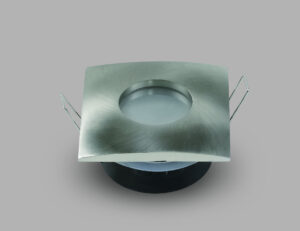 Βάση Σποτ Στρογγυλή Στεγανή GU10 Max 35W Νίκελ Σατινέ