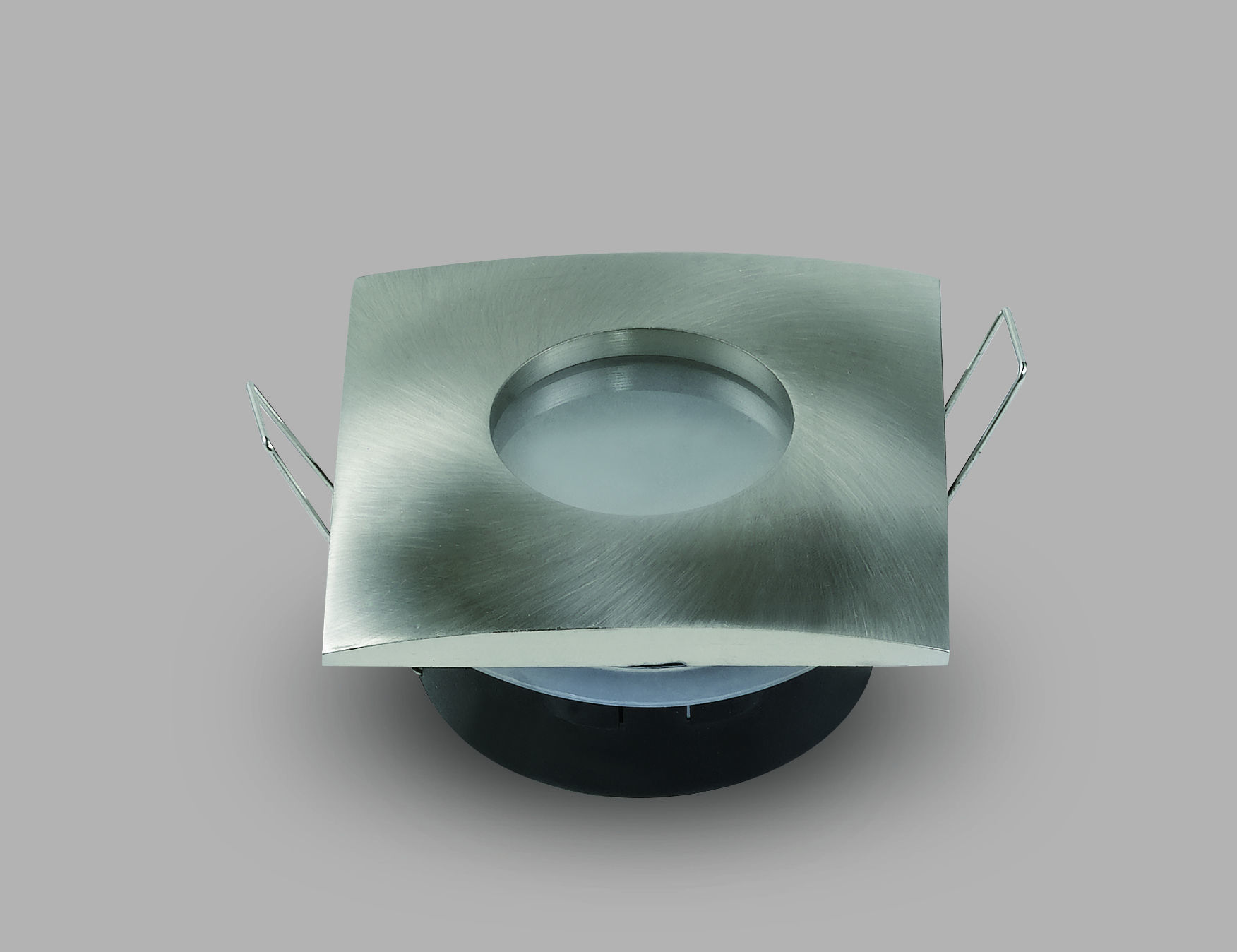 Βάση Σποτ Στρογγυλή Στεγανή GU10 Max 35W Νίκελ Σατινέ