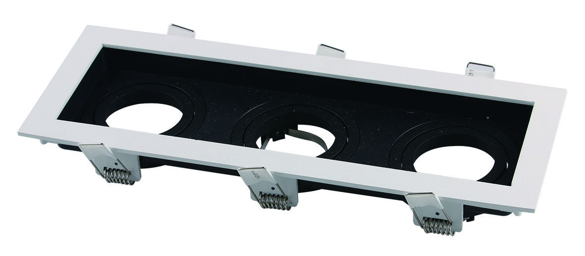 Βάση Σποτ Αλουμινίου Τετράγωνη 3xGU10 Max 35W Λευκή/Μαύρη