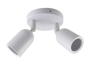 Βάση Σποτ Οροφής Πλαστική 2xGU10 Λευκή
