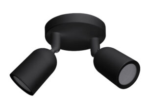 Βάση Σποτ Οροφής Πλαστική 2xGU10 Μαύρη