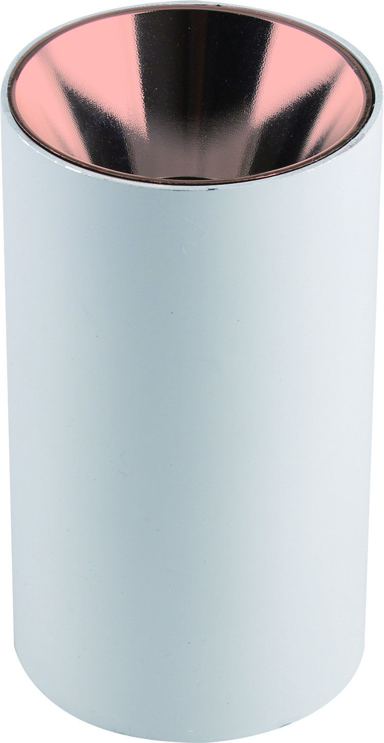 Βάση Σποτ Στρογγυλή Αλουμινίου GU10 Max 10W Λευκή με Χάλκινο Κάτοπτρο