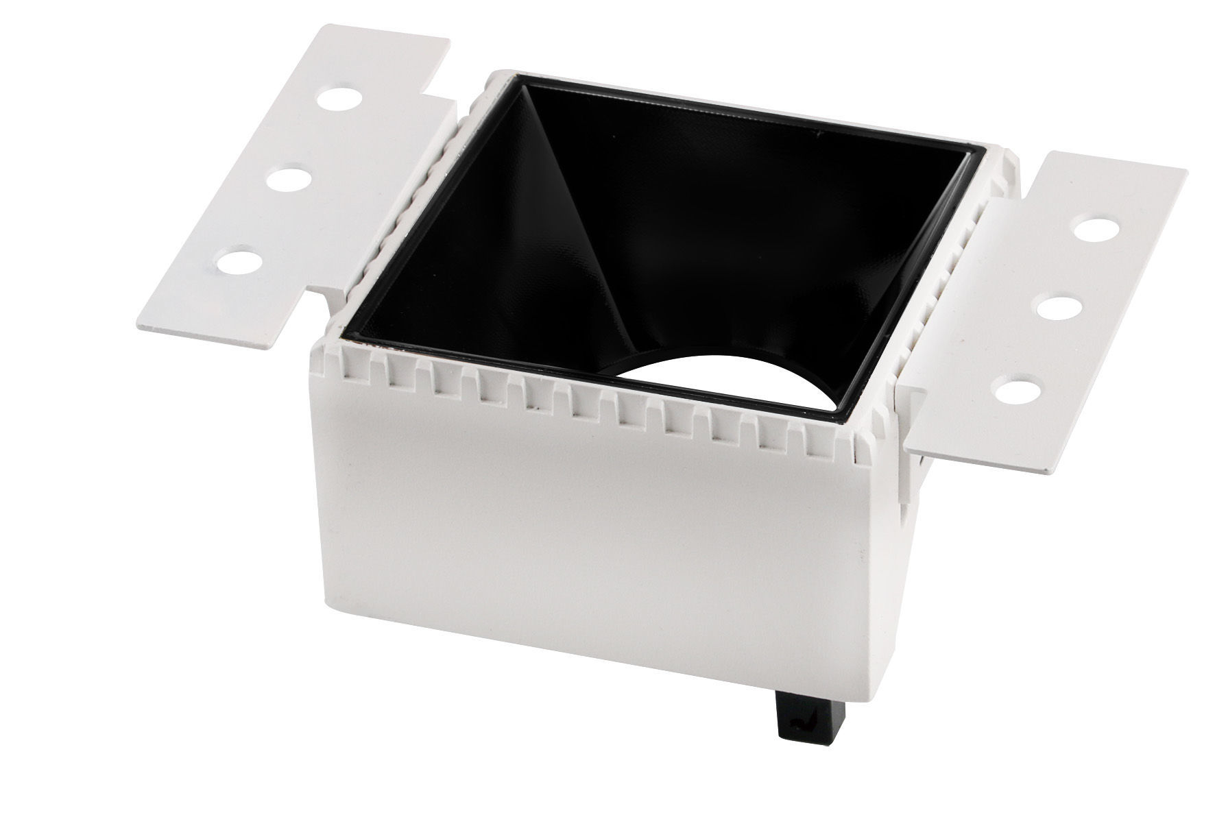 Βάση Σποτ Τετράγωνη Αλουμινίου Χωνευτή GU10 Λευκή με Μαύρο Κάτοπτρο