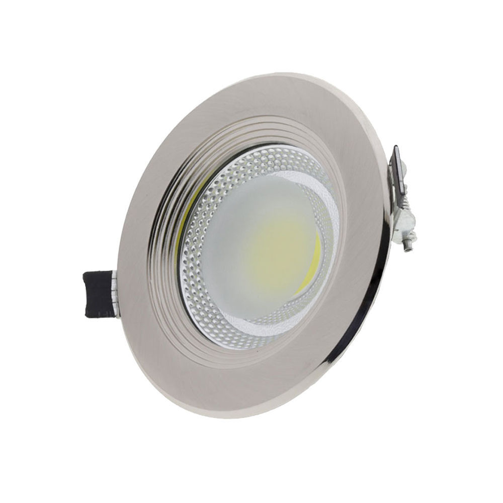 LED COB Downlight Στρογγυλό Inox 15W Θερμό Λευκό
