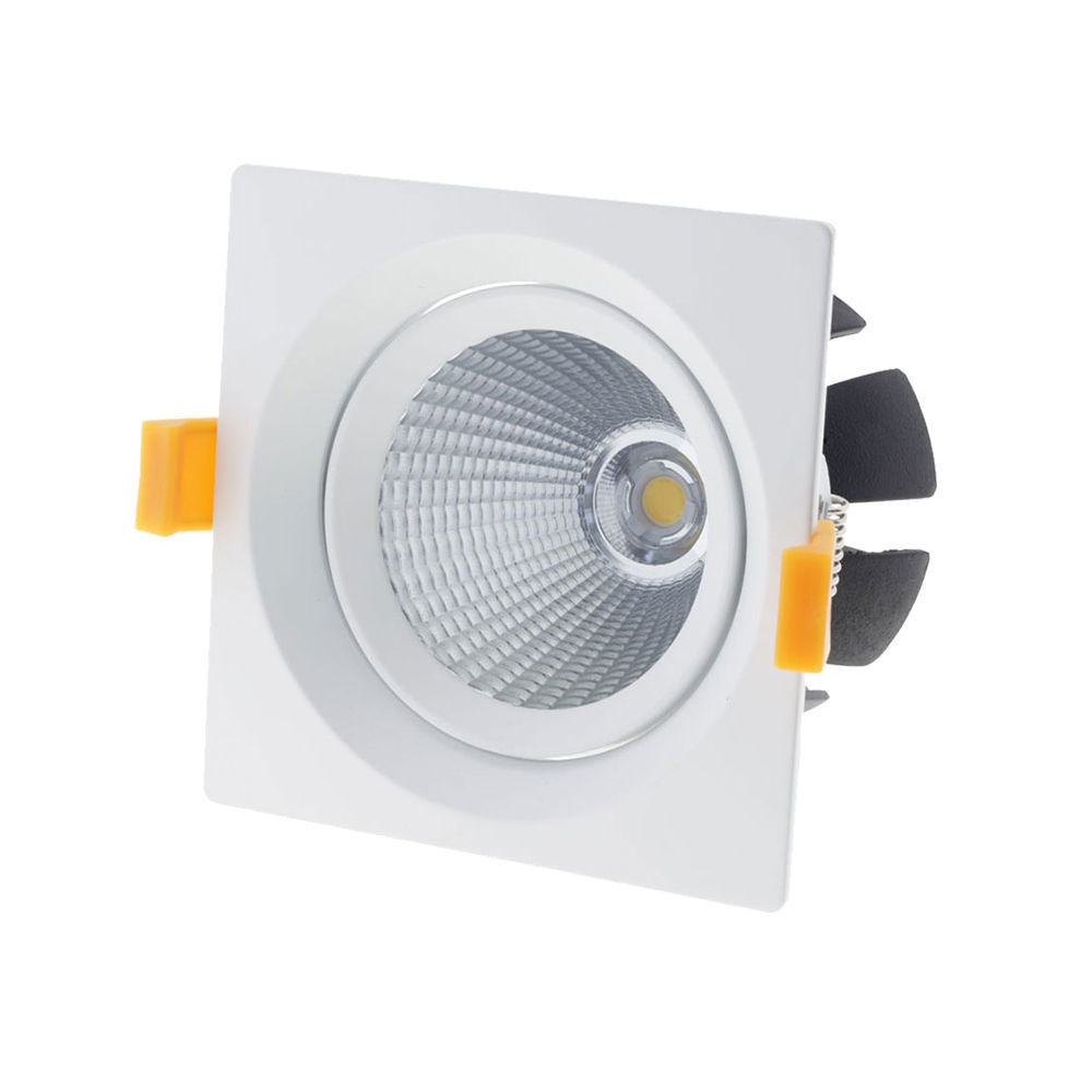 LED COB Downlight Τετράγωνο Περιστρεφόμενο 30W Φυσικό Λευκό