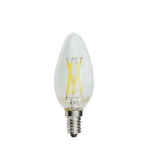 Led Κερί C35 E14 Filament Gold Glass 4Watt Θερμό Λευκό