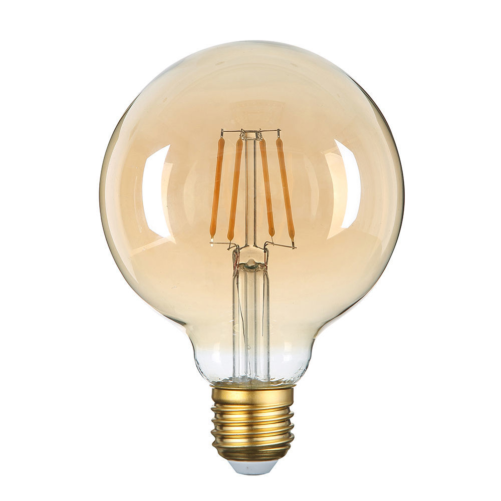 Led Λάμπα E27 G95 Gold Glass 4Watt Θερμό Λευκό