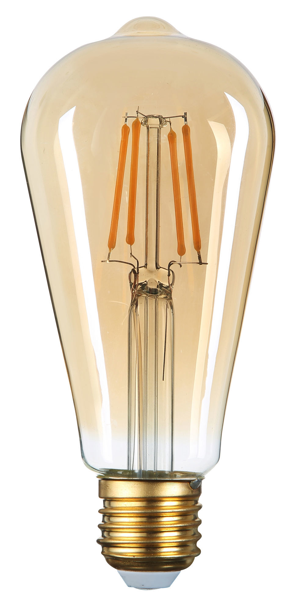 Led Λάμπα ST64 Golden Glass 6Watt Θερμό Λευκό