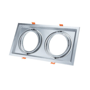 Βάση Σποτ Διπλή AR111Τετράγωνο Κινητό Νίκελ Ματ