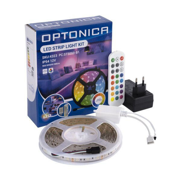 Στεγανό Σετ Led Ταινίας Adapter + IR Controller + Remote RGB 60Leds 36W RGB