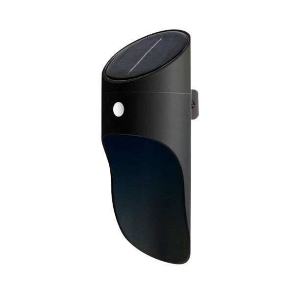 LED Ηλιακό Φωτιστικό Μαύρο Επιτοίχιο - 0.5W Φυσικό Λευκό