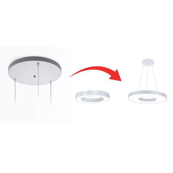 Βάση Οροφής Λευκή για Κρεμαστά Φωτιστικά