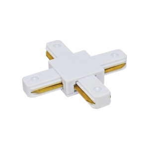 Σταυροειδής Σύνδεσμος Μονοφασικής Ράγας 2 Επαφών Λευκός