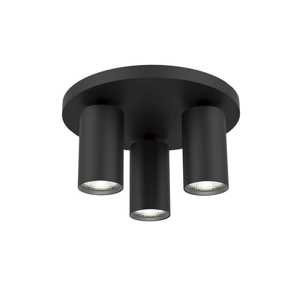 Φωτιστικό Spot Οροφής Lux Στρογγυλό 3xGU10 Μαύρο