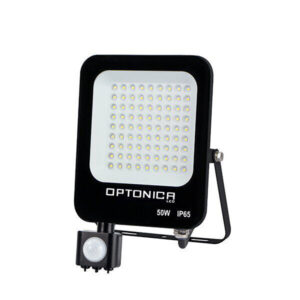 Προβολέας LED SMD Μαύρος IP65 με Ανιχνευτή Κίνησης 50W Ψυχρό Λευκό