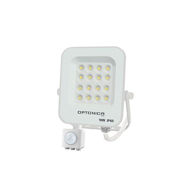 Προβολέας LED SMD Λευκός IP65 με Ανιχνευτή Κίνησης 10W Θερμό Λευκό