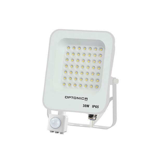 Προβολέας LED SMD Λευκός IP65 με Ανιχνευτή Κίνησης 30W Φυσικό Λευκό
