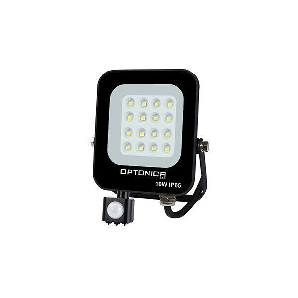 Προβολέας LED SMD Μαύρος IP65 με Ανιχνευτή Κίνησης 10W Ψυχρό Λευκό