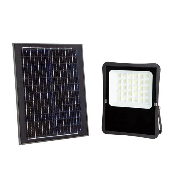 Προβολέας Μαύρος Led SMD με Ηλιακό Πάνελ 6V/25W Ψυχρό Λευκό Optonica