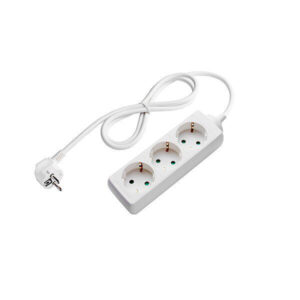 Πολύμπριζο 3 Θέσεων Λευκό, Καλώδιο 1.5 m