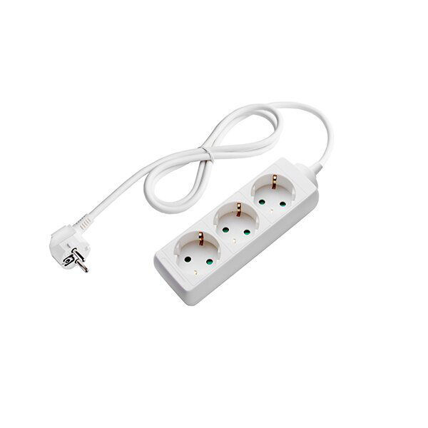 Πολύμπριζο 3 Θέσεων Λευκό, Καλώδιο 1.5 m