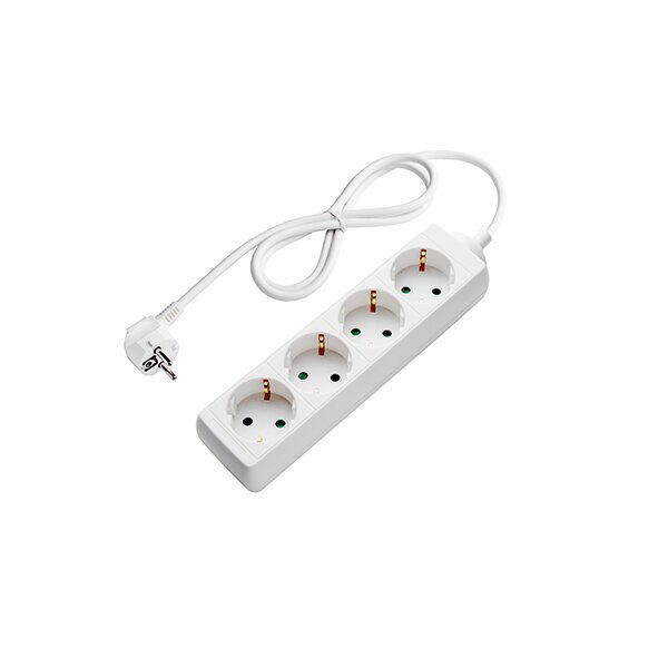 Πολύμπριζο 4 Θέσεων Λευκό, Καλώδιο 1.5 m