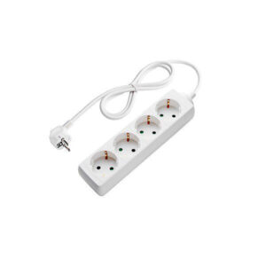 Πολύμπριζο 4 Θέσεων Λευκό, Καλώδιο 3 m