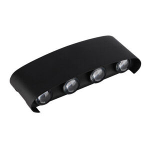 LED Φωτιστικό Μαύρο Επιτοίχιο 8W Θερμό Λευκό