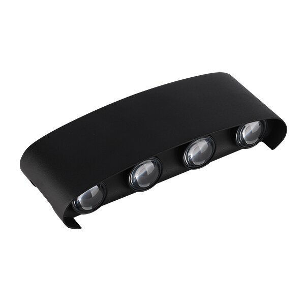 LED Φωτιστικό Μαύρο Επιτοίχιο 8W Θερμό Λευκό