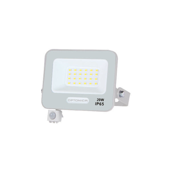 Προβολέας Led Λευκός SMD 20W 120° IP65 με Ανιχνευτή Κίνησης Θερμό Λευκό