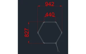 Hexagon Series Set 1*HEX 42W (Με αξεσουάρ εγκατάστασης) Ψυχρό Λευκό