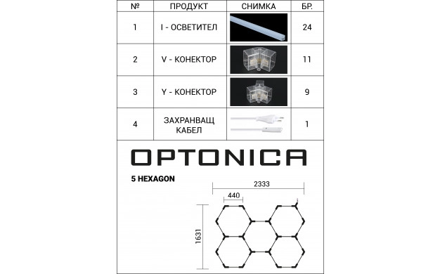 Hexagon Series Set 5*HEX 192W (Με αξεσουάρ εγκατάστασης) Ψυχρό Λευκό - Image 4