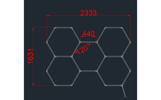 Hexagon Series Set 5*HEX 192W (Με αξεσουάρ εγκατάστασης) Ψυχρό Λευκό - Image 2