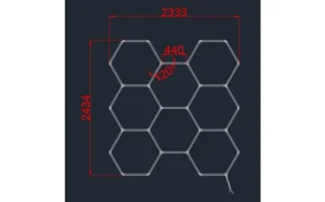 Hexagon Series Set 8*HEX 280W (Με αξεσουάρ εγκατάστασης) Ψυχρό Λευκό