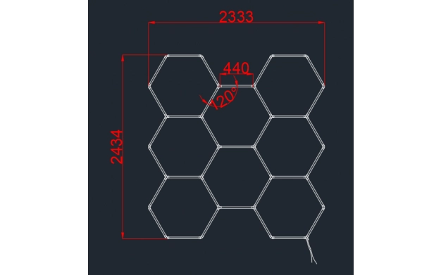 Hexagon Series Set 8*HEX 280W (Με αξεσουάρ εγκατάστασης) Ψυχρό Λευκό - Image 2