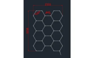 Hexagon Series Set 11*HEX 385W (Με αξεσουάρ εγκατάστασης) Ψυχρό Λευκό